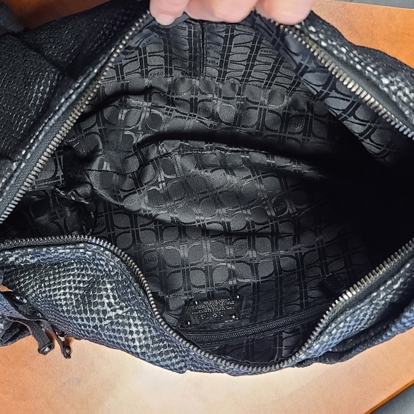 Rafé New York, Rare Vintage Snake Skin look Black/Silver Purse. Large - Picture 4 of 6